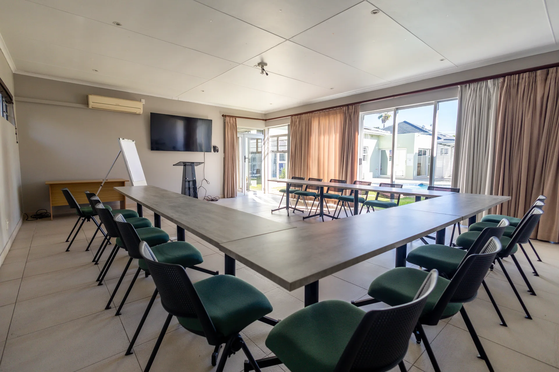 Conference room setup at Fusion House in East London