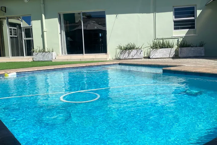 Swimming pool and courtyard at Fusion House in East London